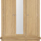 Windsor 3 Door 2 Drawer Wardrobe - Natural Oak
