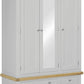 Windsor 3 Door 2 Drawer Wardrobe - Pebble Grey/Oak