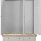 Windsor 3 Door 2 Drawer Wardrobe - Pebble Grey/Oak