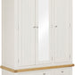 Windsor 3 Door 2 Drawer Wardrobe - Ivory/Oak