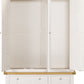 Windsor 3 Door 2 Drawer Wardrobe - Ivory/Oak