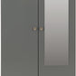 Denver 2 Door 1 Drawer Mirrored Wardrobe - Grey Gloss