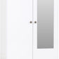 Denver 2 Door 1 Drawer Mirrored Wardrobe - White Gloss