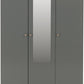 Denver 3 Door 2 Drawer Mirrored Wardrobe - Grey Gloss
