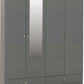 Denver 4 Door 2 Drawer Mirrored Wardrobe - Grey Gloss
