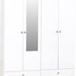Denver 4 Door 2 Drawer Mirrored Wardrobe - White Gloss