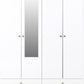 Denver 4 Door 2 Drawer Mirrored Wardrobe - White Gloss
