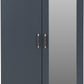 Dakota 2 Door 1 Drawer Mirrored Wardrobe - Dark Grey