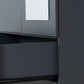 Dakota 2 Door 1 Drawer Mirrored Wardrobe - Dark Grey