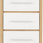 Seville 5 Drawer Narrow Chest - White Gloss/Light Oak Effect Veneer