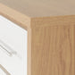 Seville 5 Drawer Narrow Chest - White Gloss/Light Oak Effect Veneer