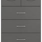 Nevada 3+2 Drawer Chest - 3D Effect Grey
