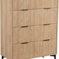 Miami 3+2 Drawer Chest - Oak Effect/Black