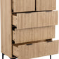 Miami 3+2 Drawer Chest - Oak Effect/Black