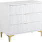 Miami 3 Drawer Chest - White/Gold
