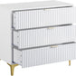 Miami 3 Drawer Chest - White/Gold