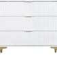 Miami 3 Drawer Chest - White/Gold
