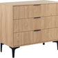 Miami 3 Drawer Chest - Oak Effect/Black