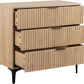 Miami 3 Drawer Chest - Oak Effect/Black