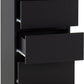 Malvern 5 Drawer Narrow Chest - Black
