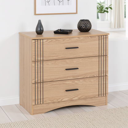 Tessa 3 Drawer Chest - Natural Oak Effect