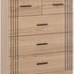 Tessa 3+2 Drawer Chest - Natural Oak Effect