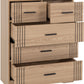 Tessa 3+2 Drawer Chest - Natural Oak Effect