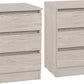 Malvern 3 Drawer Bedside (PAIR) - Urban Snow
