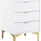 Miami 3 Drawer Bedside - White/Gold