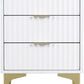 Miami 3 Drawer Bedside - White/Gold