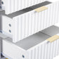Miami 3 Drawer Bedside - White/Gold