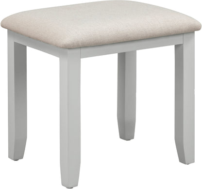 Bordeaux Dressing Table Stool - Pebble Grey/Oat Fabric