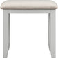 Bordeaux Dressing Table Stool - Pebble Grey/Oat Fabric