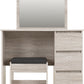 Malvern 3 Drawer Dressing Table Set - Urban Snow/Steel Fabric