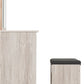 Malvern 3 Drawer Dressing Table Set - Urban Snow/Steel Fabric