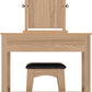 Tessa 2 Drawer Dressing Table Set - Natural Oak Effect/Black Faux Leather