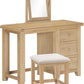 Windsor 3 Drawer Dressing Table Set - Natural Oak/Oat Fabric
