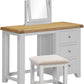 Windsor 3 Drawer Dressing Table Set - Pebble Grey/Oak/Oat Fabric