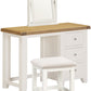 Windsor 3 Drawer Dressing Table Set - Ivory/Oak/Oat Fabric