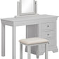 Bordeaux 3 Drawer Dressing Table Set - Pebble Grey/Oat Fabric