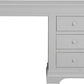 Bordeaux 3 Drawer Dressing Table Set - Pebble Grey/Oat Fabric