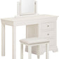 Bordeaux 3 Drawer Dressing Table Set - Ivory/Oat Fabric