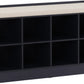 Portland Shoe Bench - Navy Blue/Cream Fabric