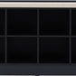 Portland Shoe Bench - Navy Blue/Cream Fabric