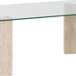 Modena Coffee Table - Clear Glass/Cream Marble Effect