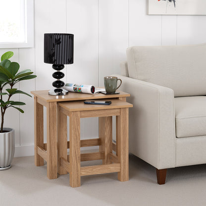 Tessa Nest of 2 Tables - Natural Oak Effect