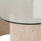 Modena Console Table - Clear Glass/Cream Marble Effect