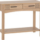 Tessa 2 Drawer Console Table - Natural Oak Effect