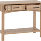 Tessa 2 Drawer Console Table - Natural Oak Effect