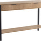 Miami 2 Drawer Console Table - Oak Effect/Black